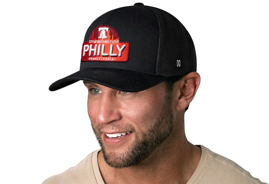 Philadelphia City of Brotherly Love Trucker Hat — Black Snapback Haka Hat