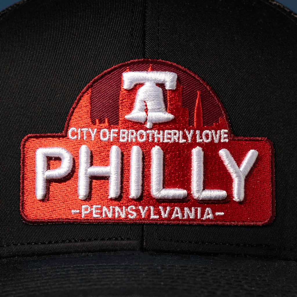 Philadelphia City of Brotherly Love Trucker Hat — Black Snapback Haka Hat