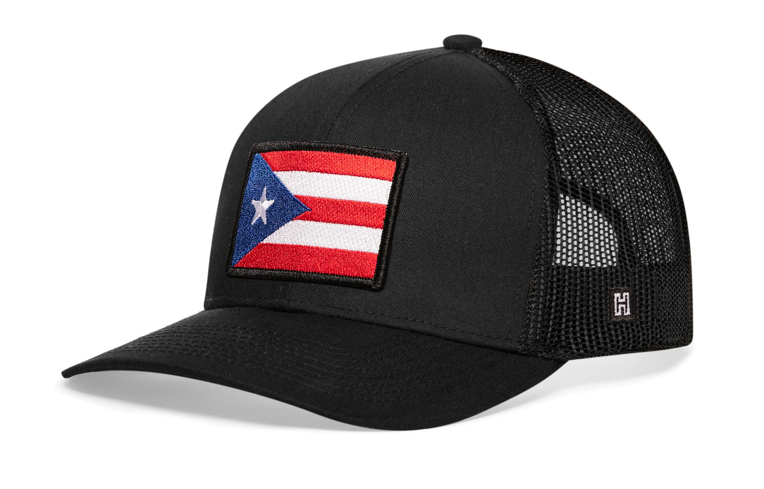 Puerto Rico Flag Trucker Hat  |  Black PR Snapback Haka Hat