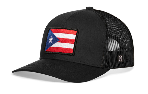 Puerto Rico Flag Trucker Hat  |  Black PR Snapback Haka Hat
