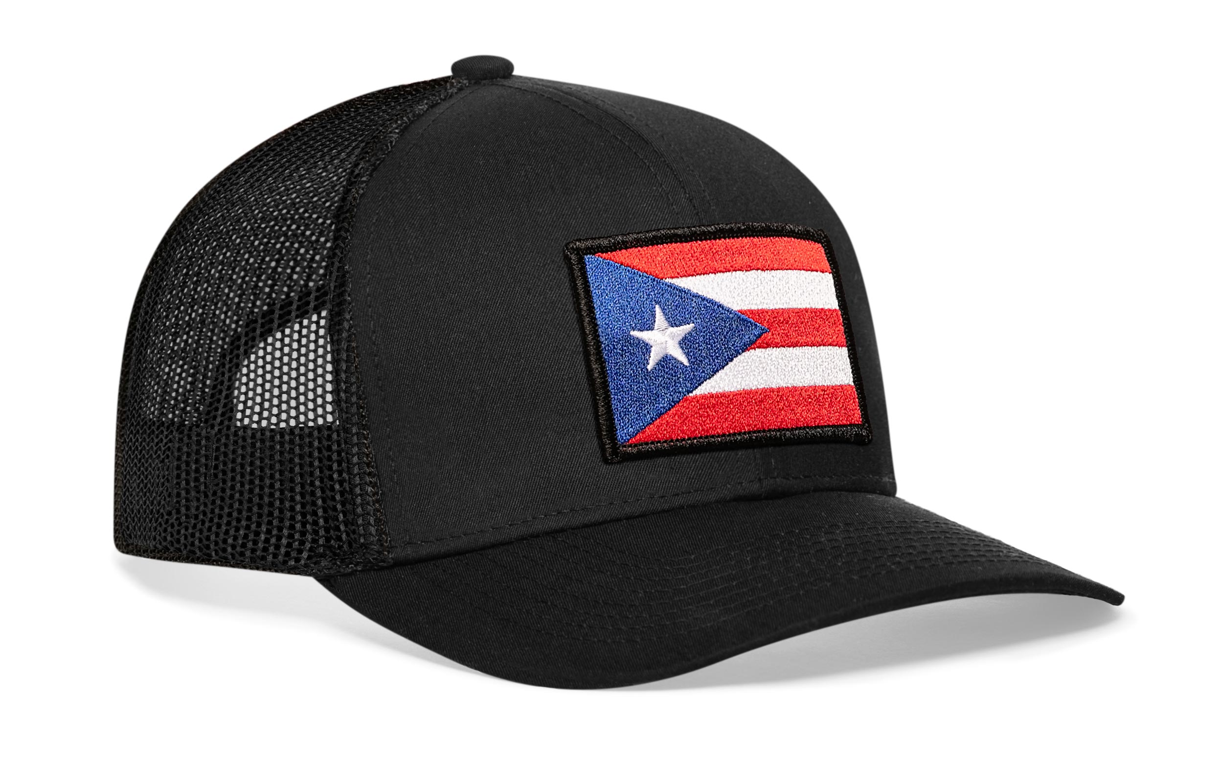 Puerto Rico Flag Trucker Hat  |  Black PR Snapback Haka Hat