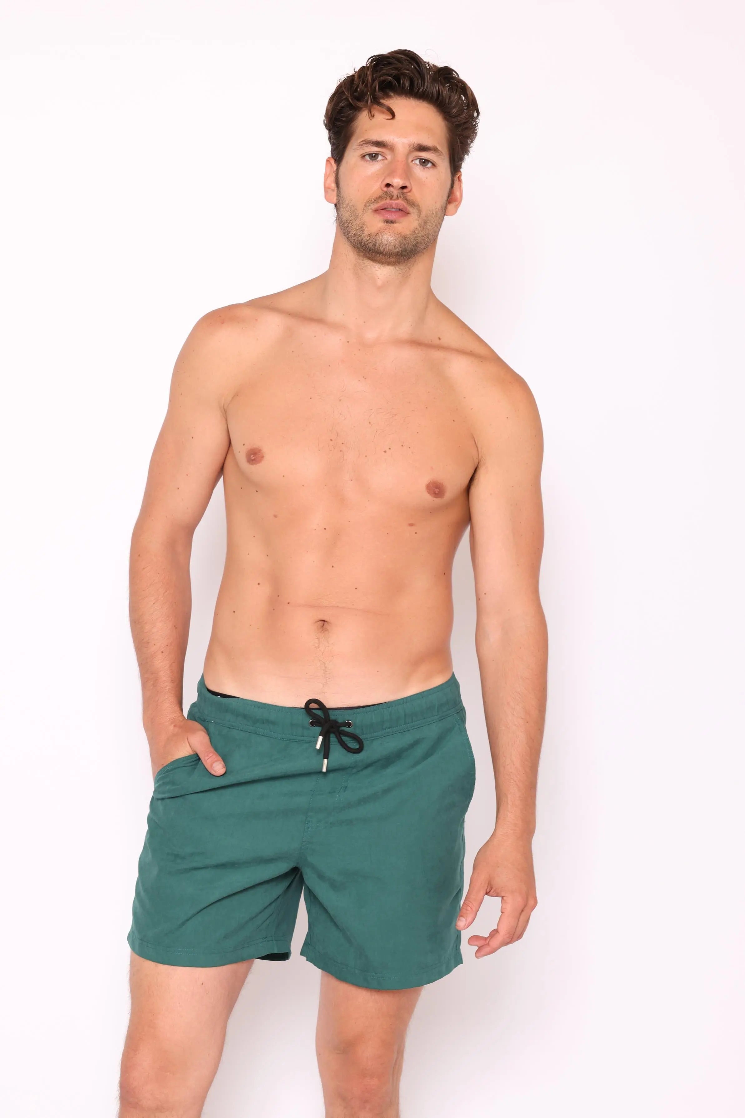 Teal Swim Shorts RomperJack