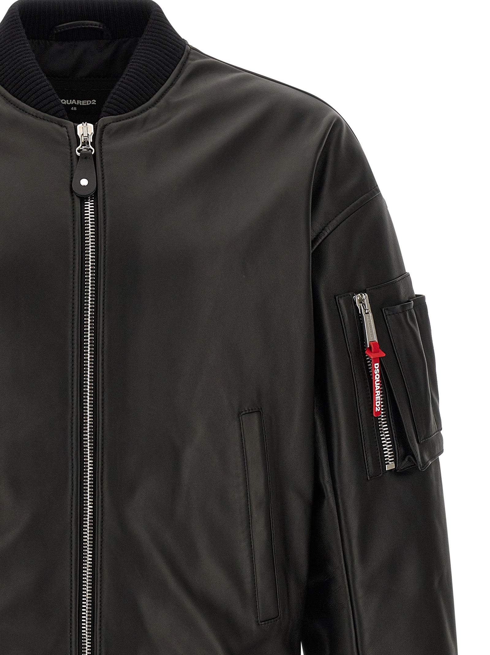 Dsquared2 Leather Bomber Jacket Dsquared2