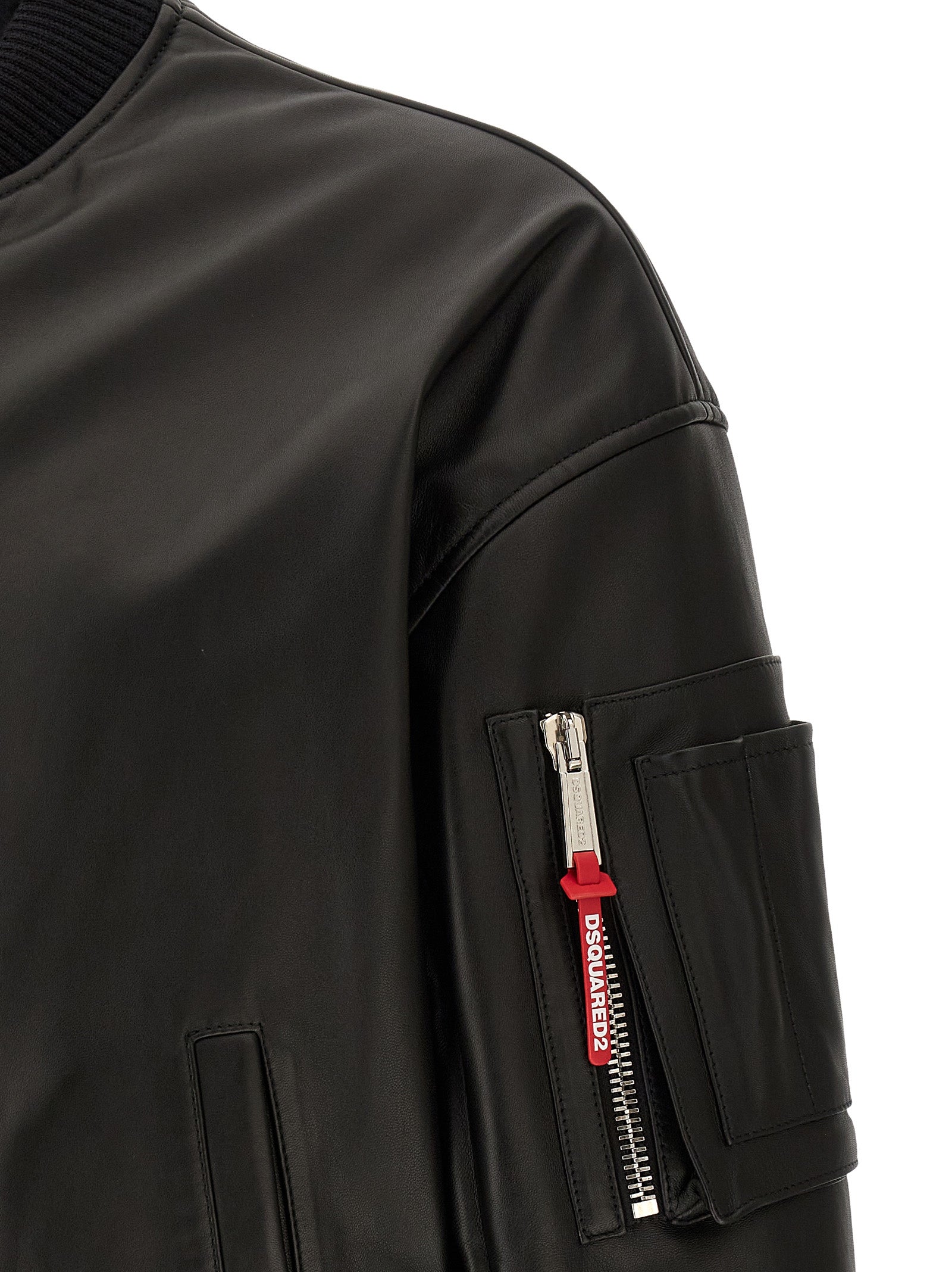 Dsquared2 Leather Bomber Jacket Dsquared2