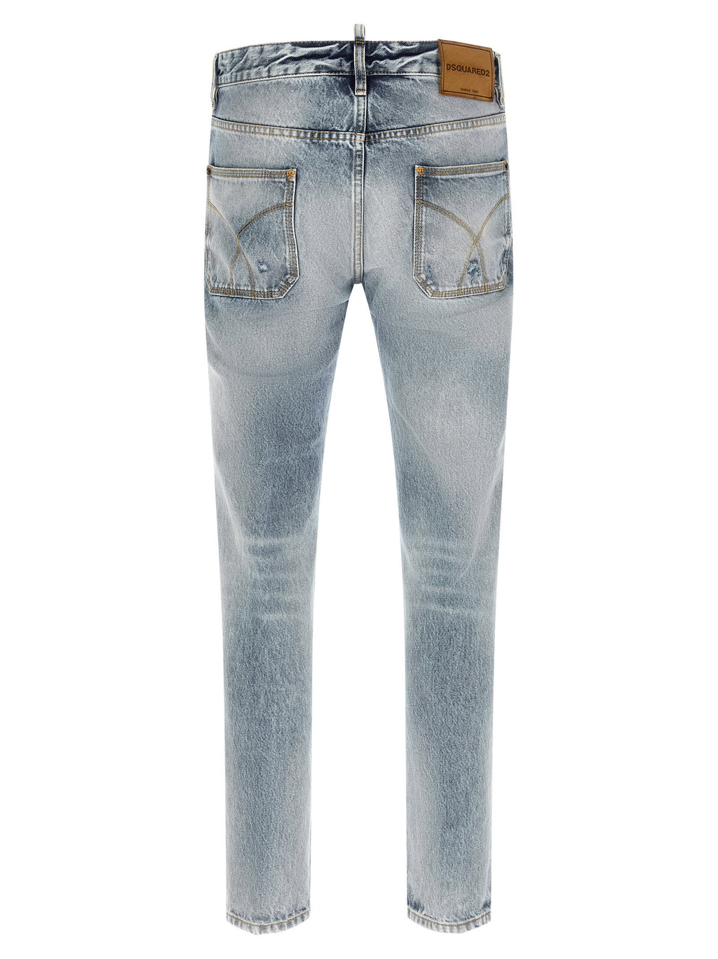 Dsquared2 Teddy jeans back view with leather logo patch