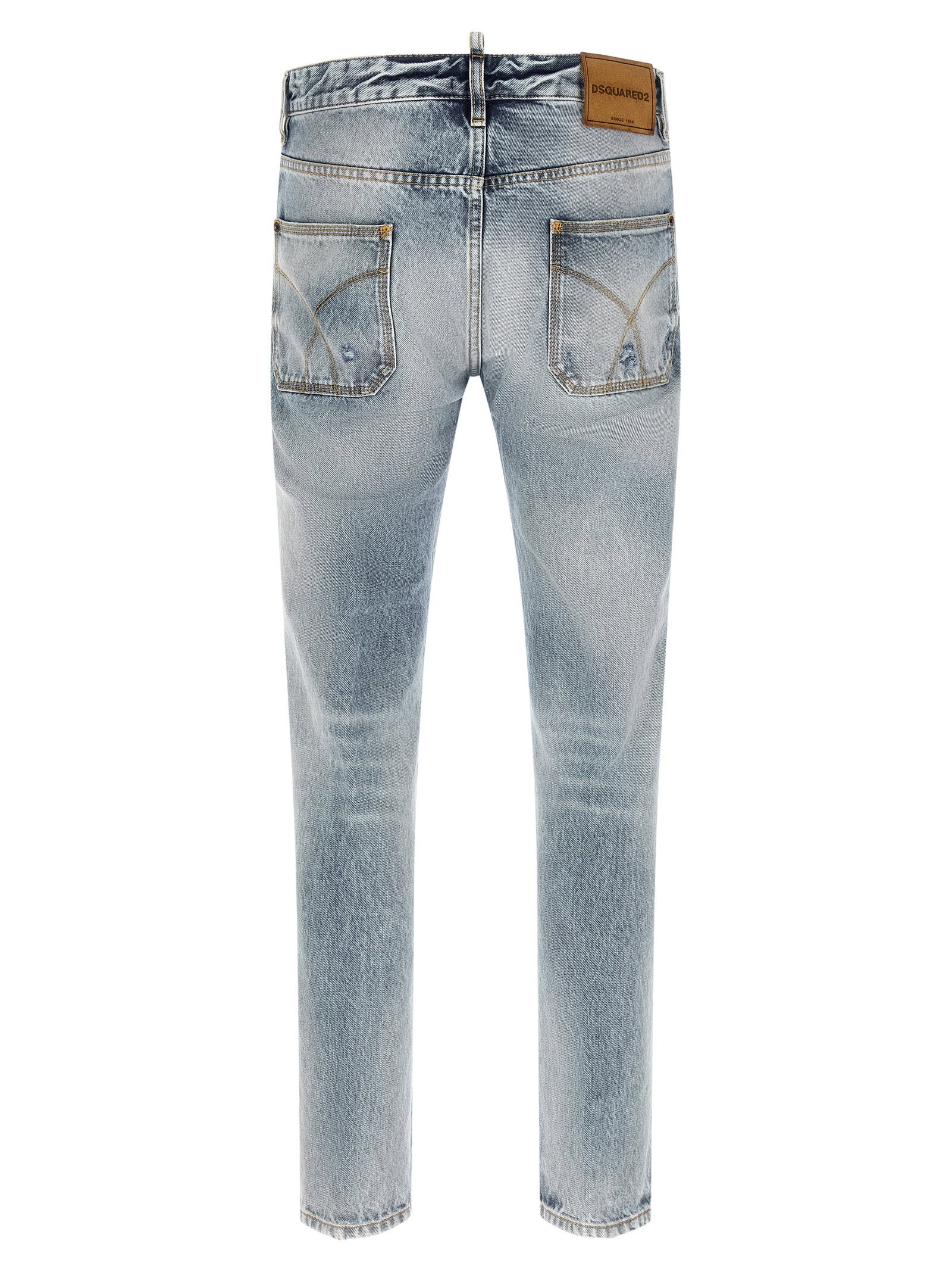 Dsquared2 Teddy jeans back view with leather logo patch