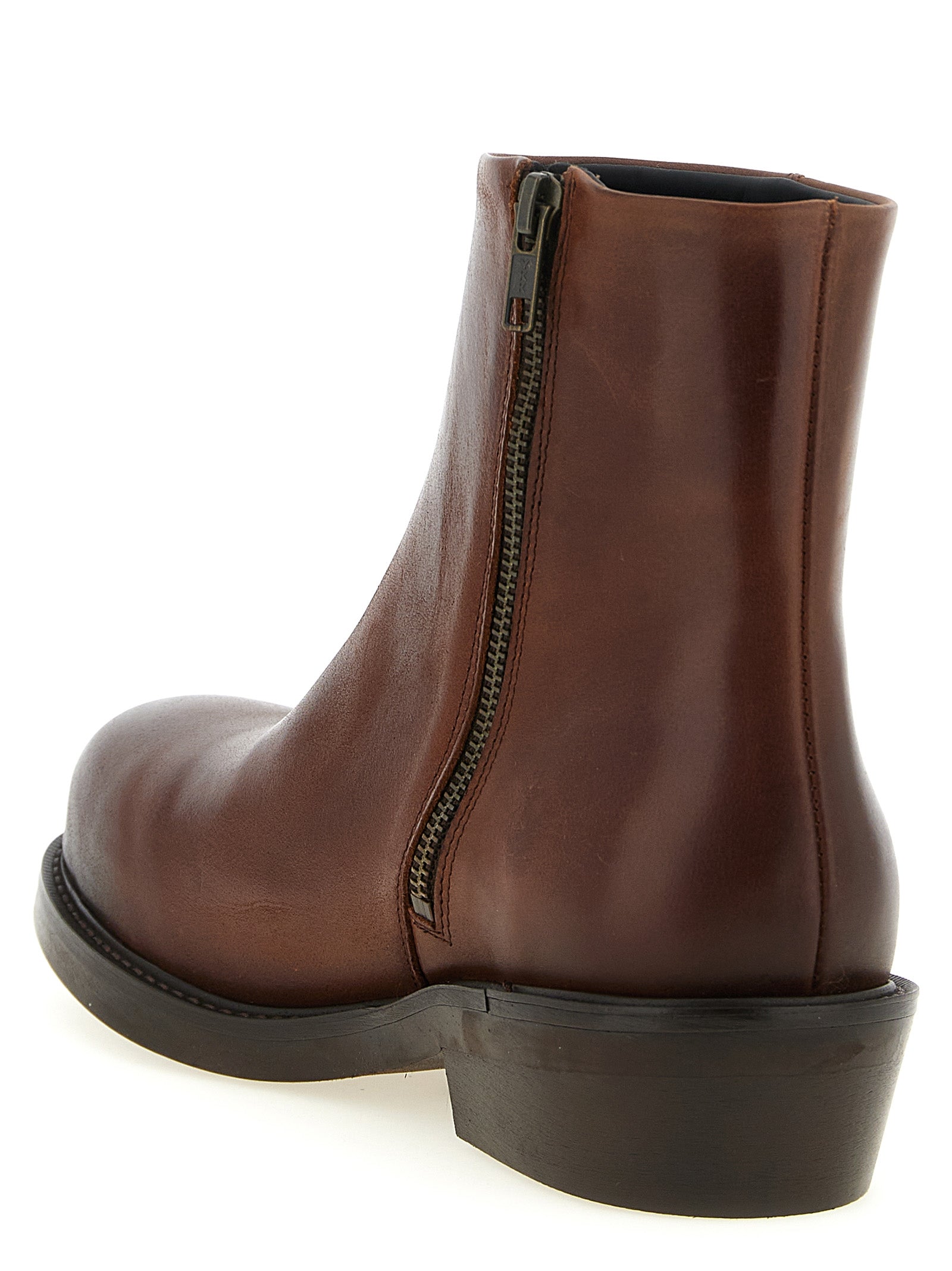 Séfr Lerato Ankle Boots — Brown Craquelé Séfr