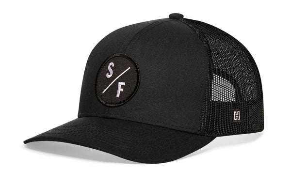 San Francisco Trucker Hat  |  Black SF X Snapback Haka Hat