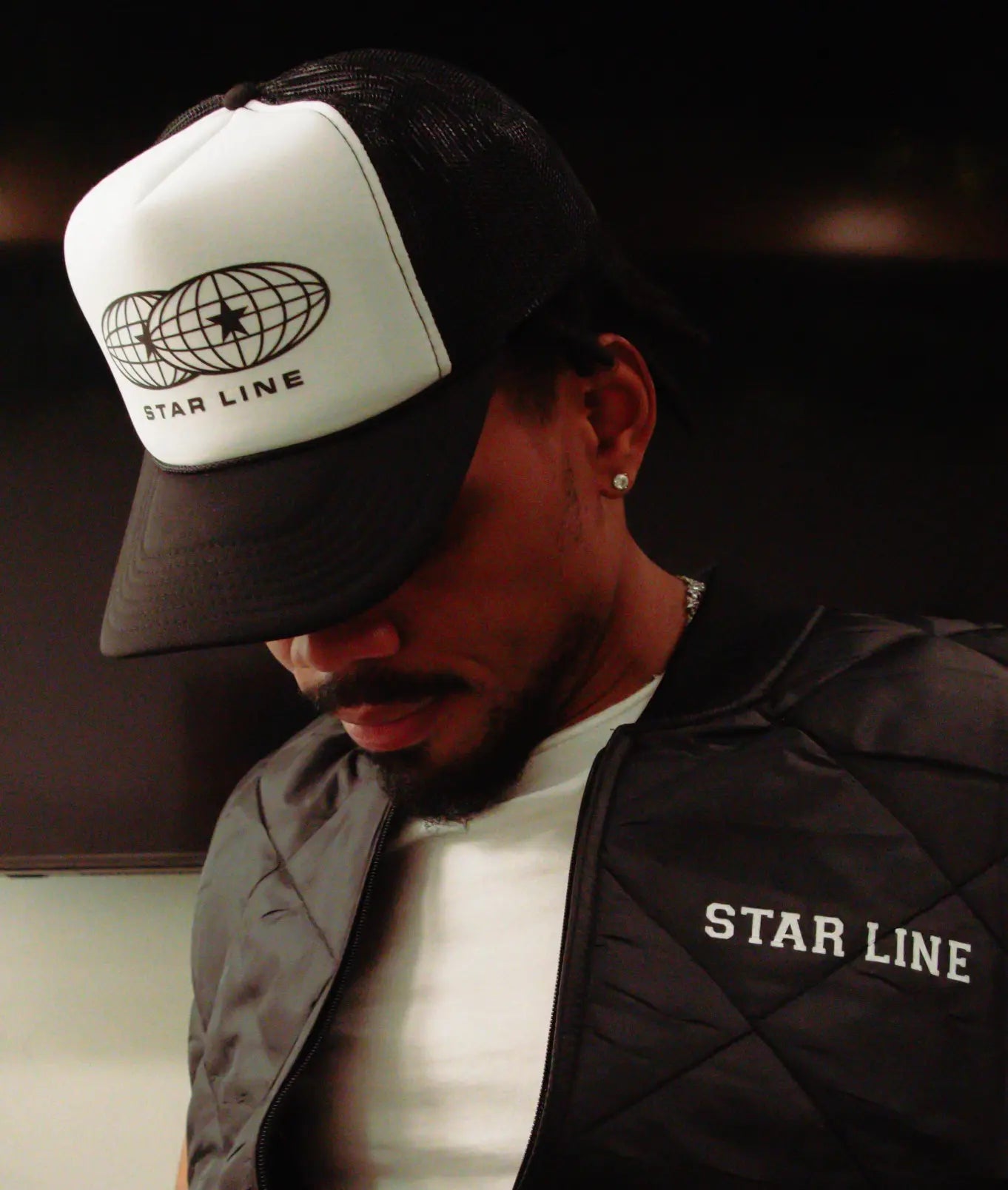 Global Stars Black Trucker Hat Star Line by Chance The Rapper