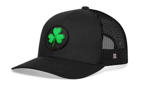 Shamrock Trucker Hat  |  Black St Patrick's Day Snapback Haka Hat