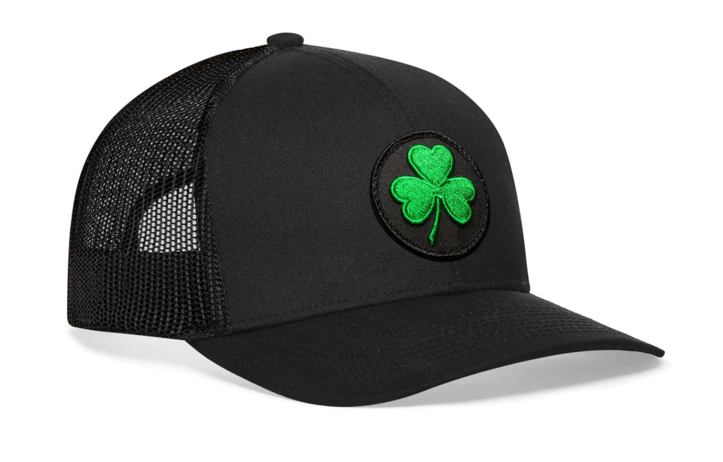Shamrock Trucker Hat  |  Black St Patrick's Day Snapback Haka Hat