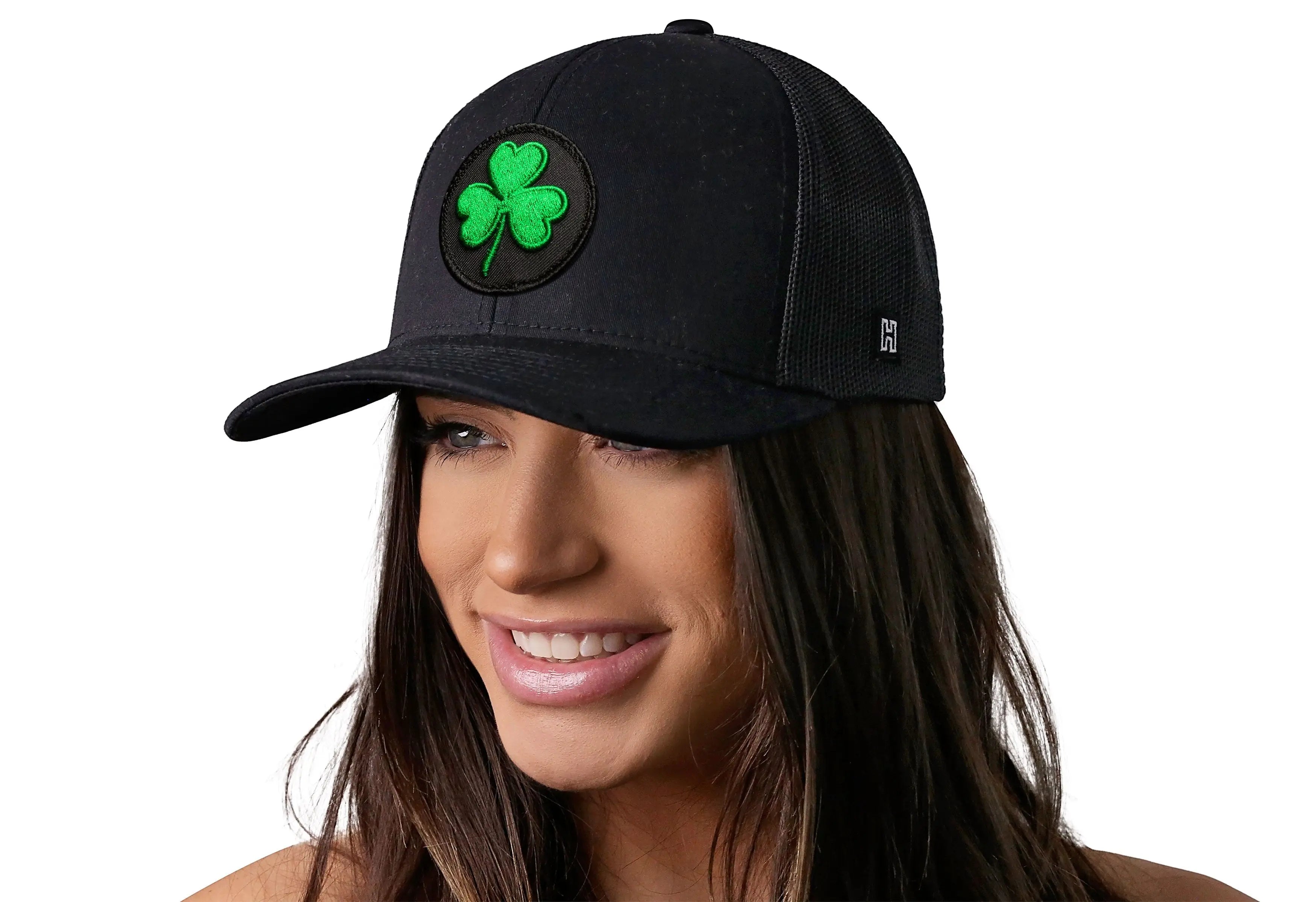 Shamrock Trucker Hat  |  Black St Patrick's Day Snapback Haka Hat