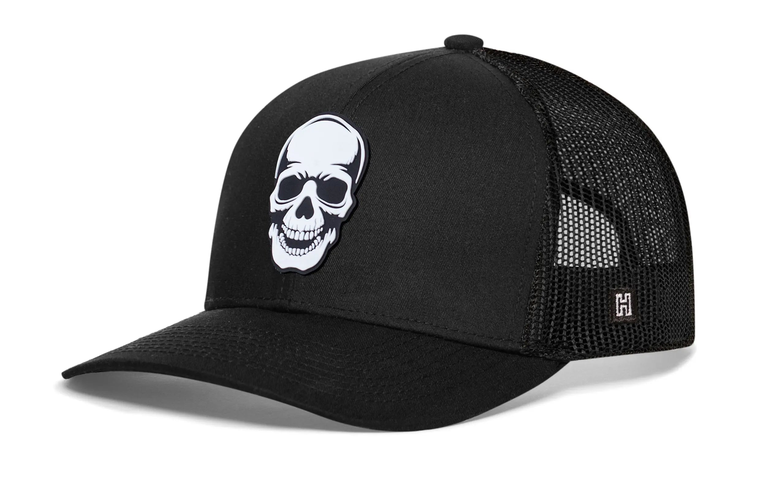 Skull Trucker Hat  |  Black  Snapback Haka Hat