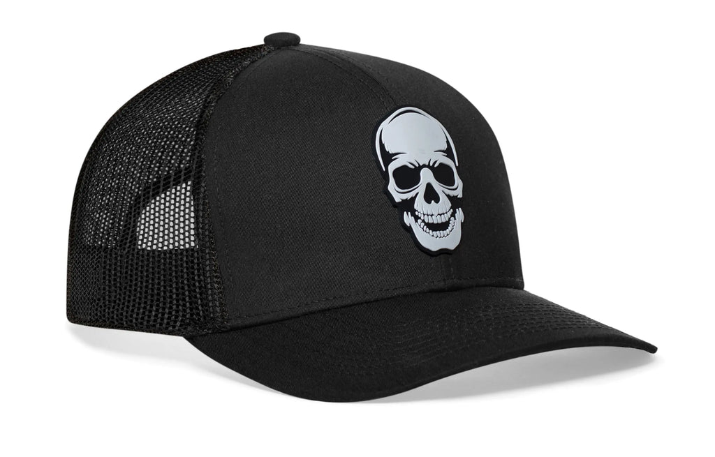 Skull Trucker Hat  |  Black  Snapback Haka Hat