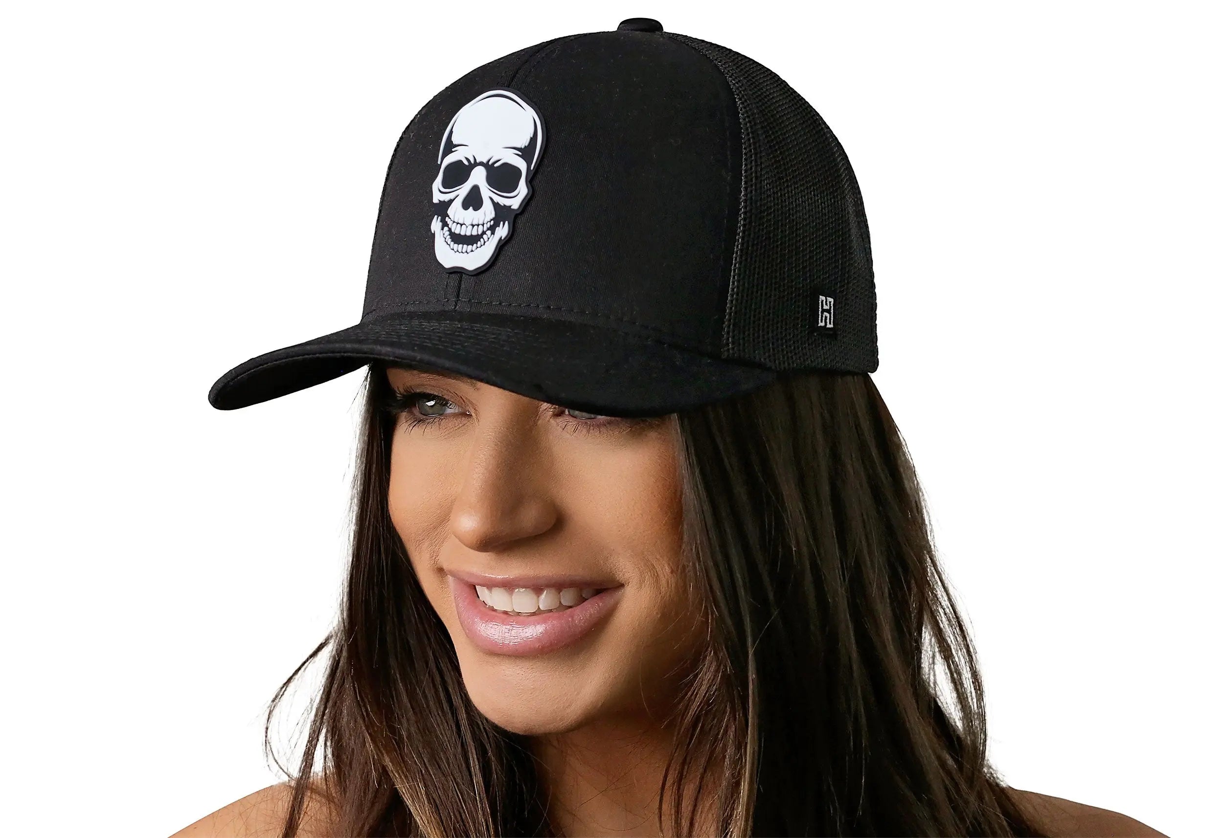 Skull Trucker Hat  |  Black  Snapback Haka Hat
