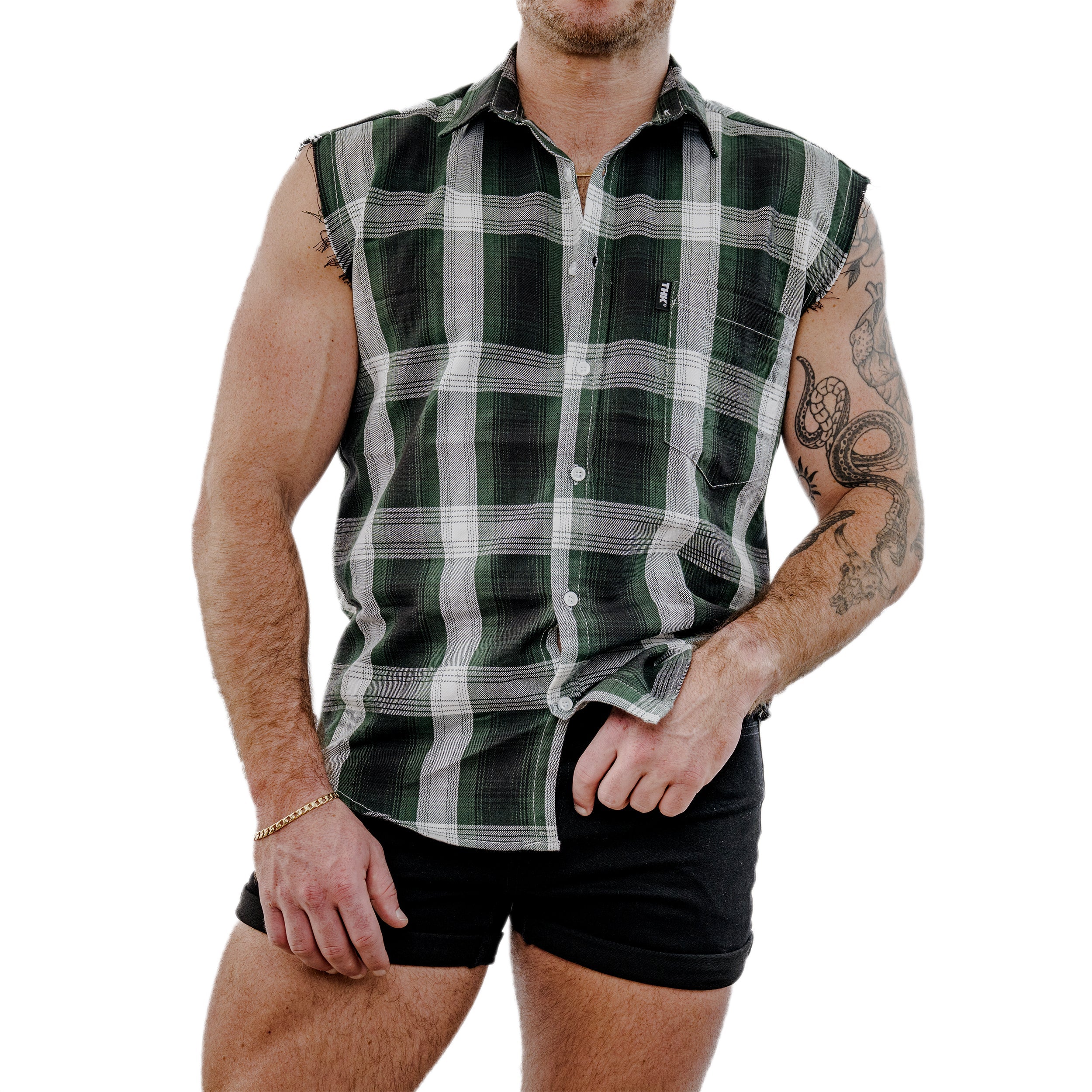 THK Lumberjack Cut-Off — Forest Plaid THK