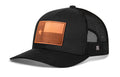 Texas Flag Trucker Hat Leather  |  Black Texas Flag Snapback Haka Hat