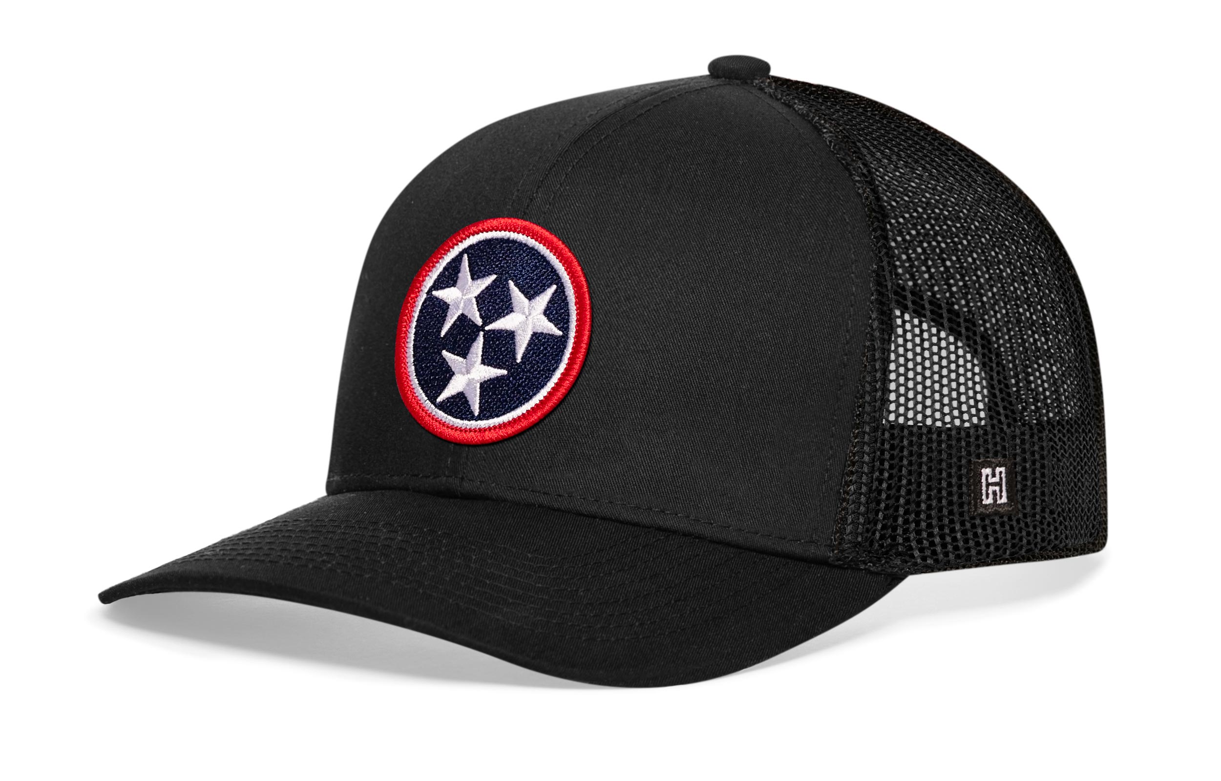Tennessee Flag Trucker Hat — Black TN Snapback Haka Hat