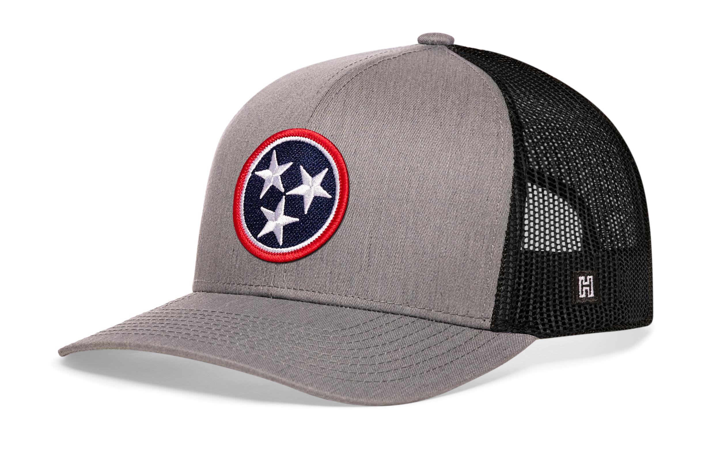 Tennessee Flag Trucker Hat — Gray-Black TN Snapback Haka Hat
