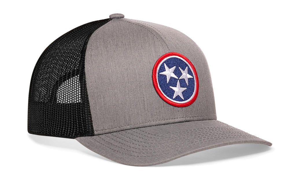 Tennessee Flag Trucker Hat — Gray-Black TN Snapback Haka Hat