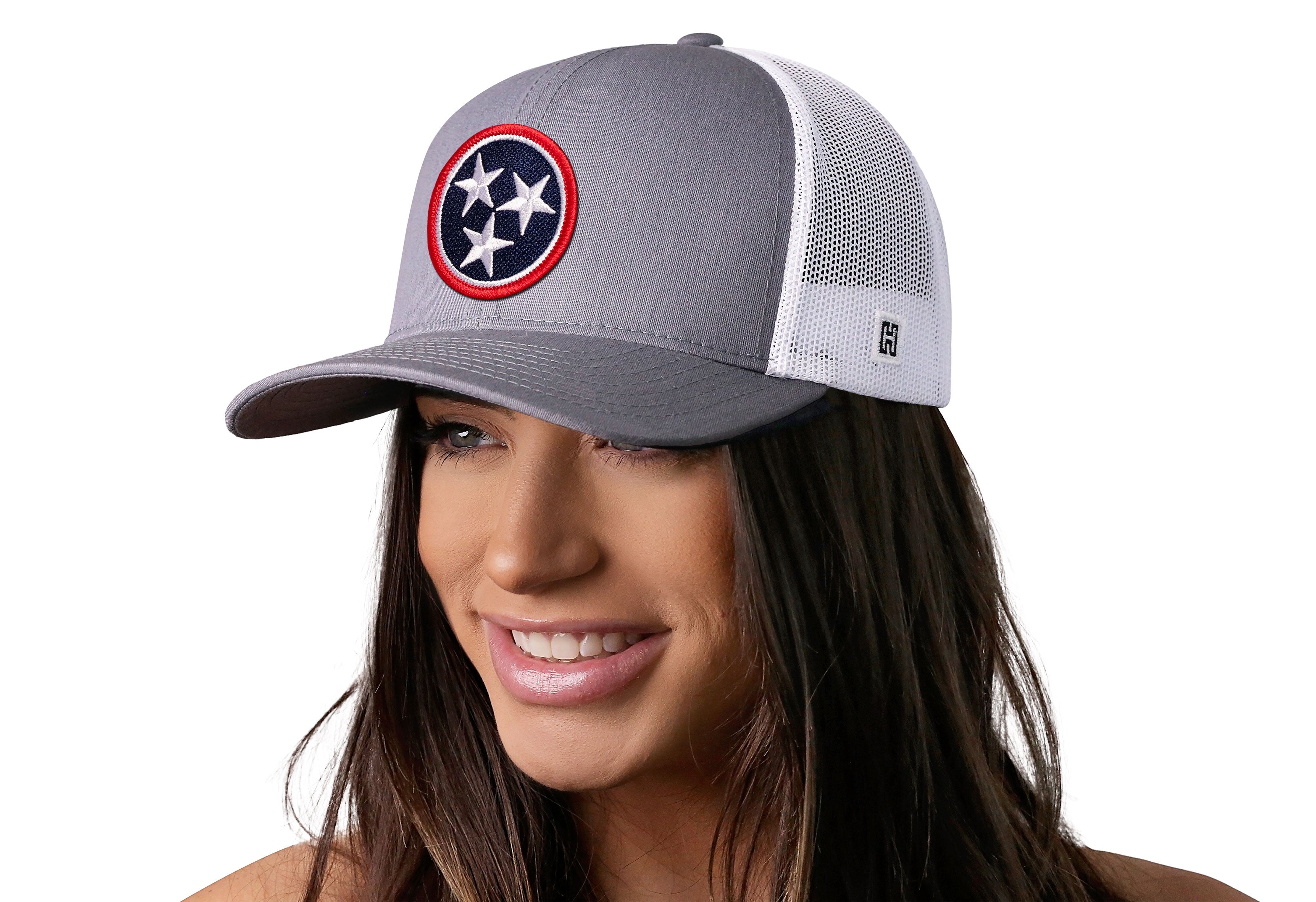 Tennessee Flag Trucker Hat — Gray-White TN Snapback Haka Hat