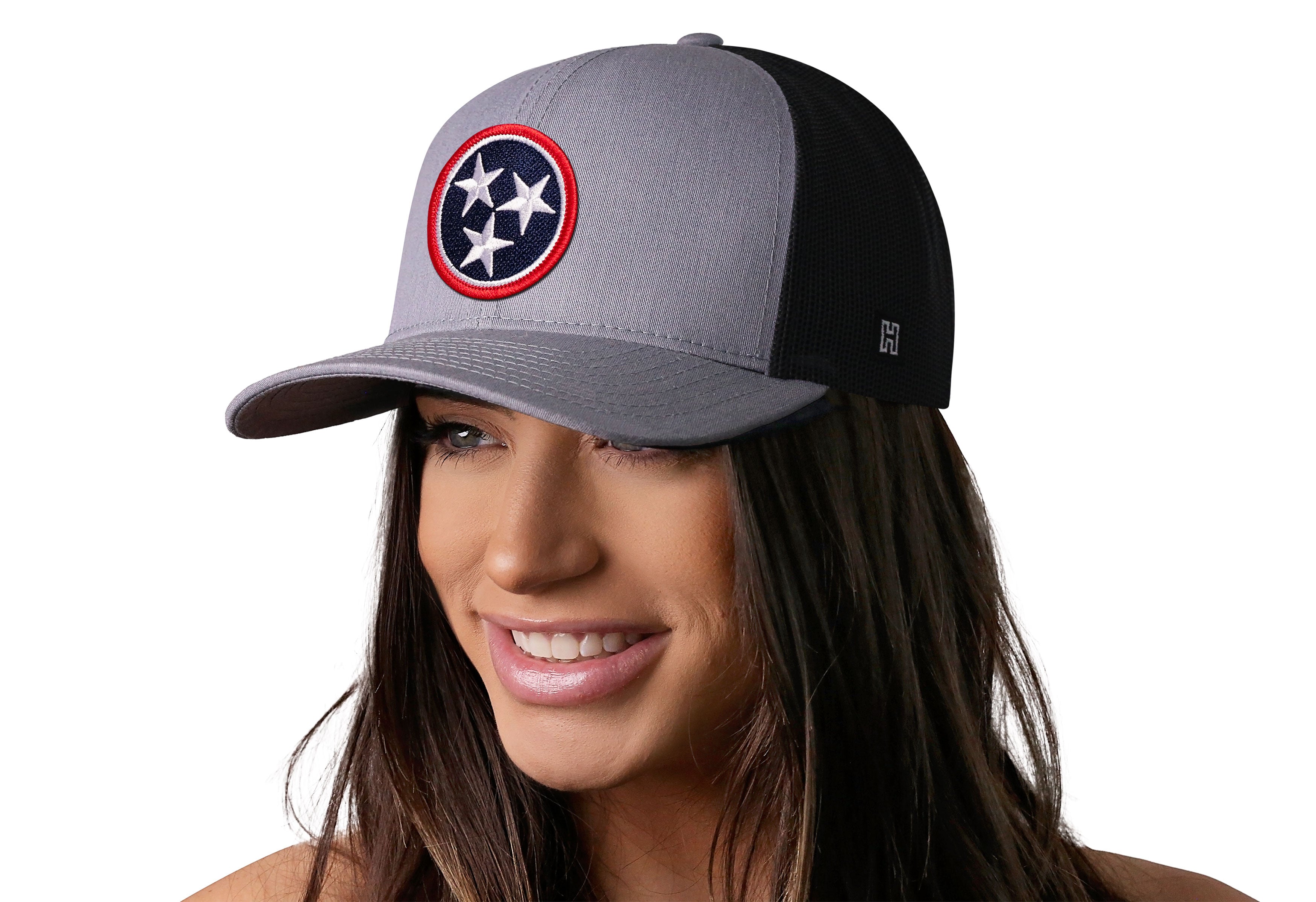 Tennessee Flag Trucker Hat — Gray-Black TN Snapback Haka Hat