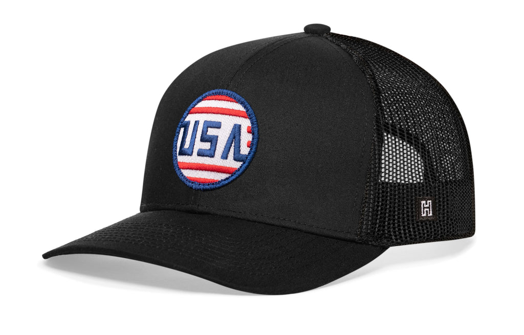 USA Stripes Trucker Hat — Black America Snapback Haka Hat