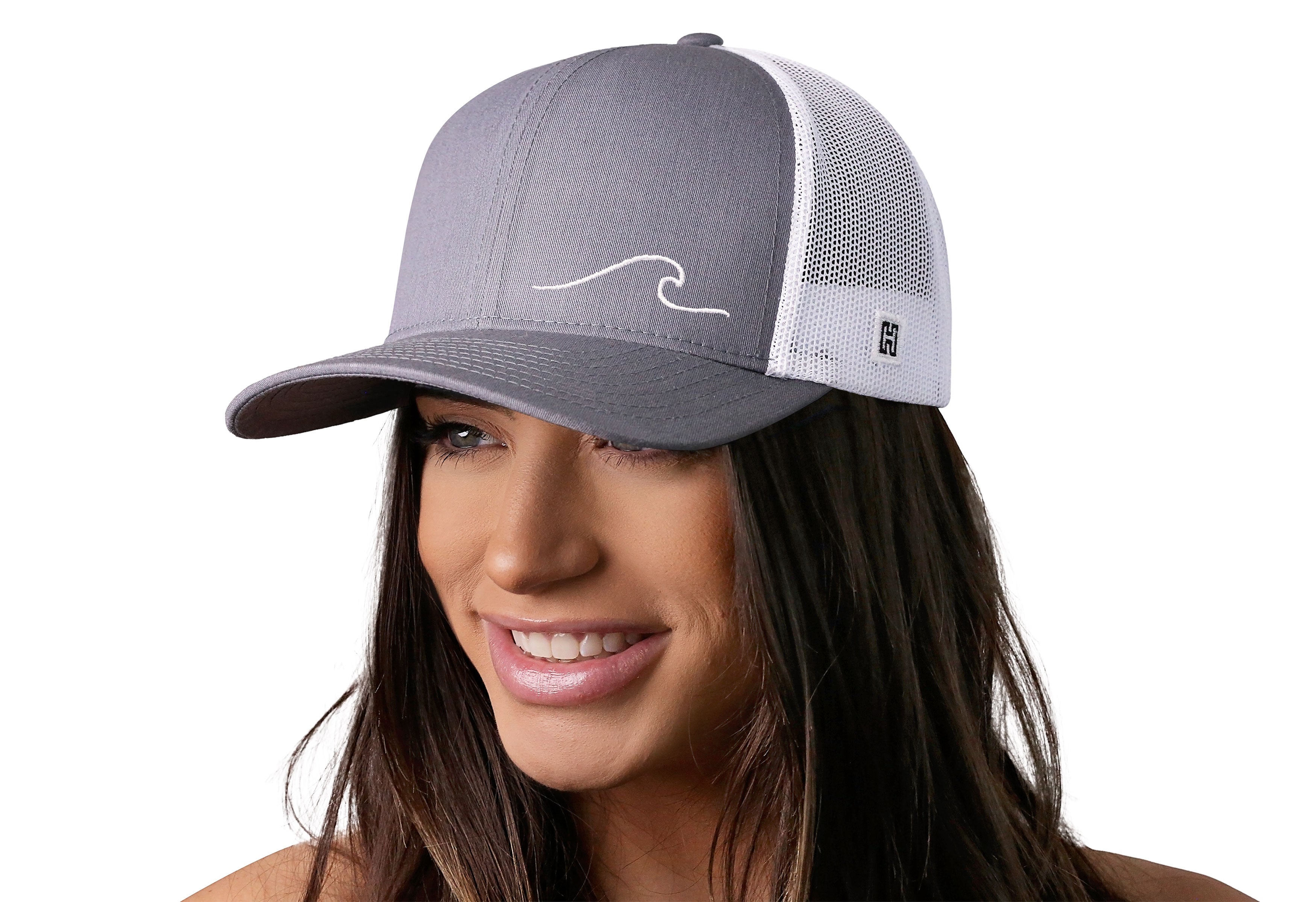Wave Trucker Hat  |  Gray-White Beach Snapback Haka Hat