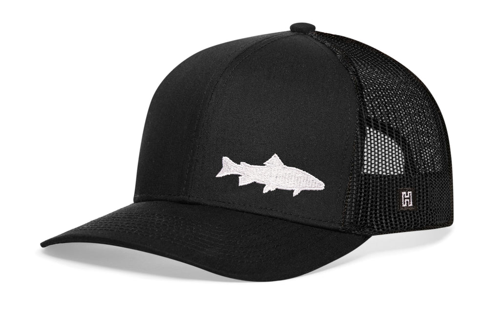 Steelhead Fish Trucker Hat  |  Black Steelhead Fish Snapback Haka Hat