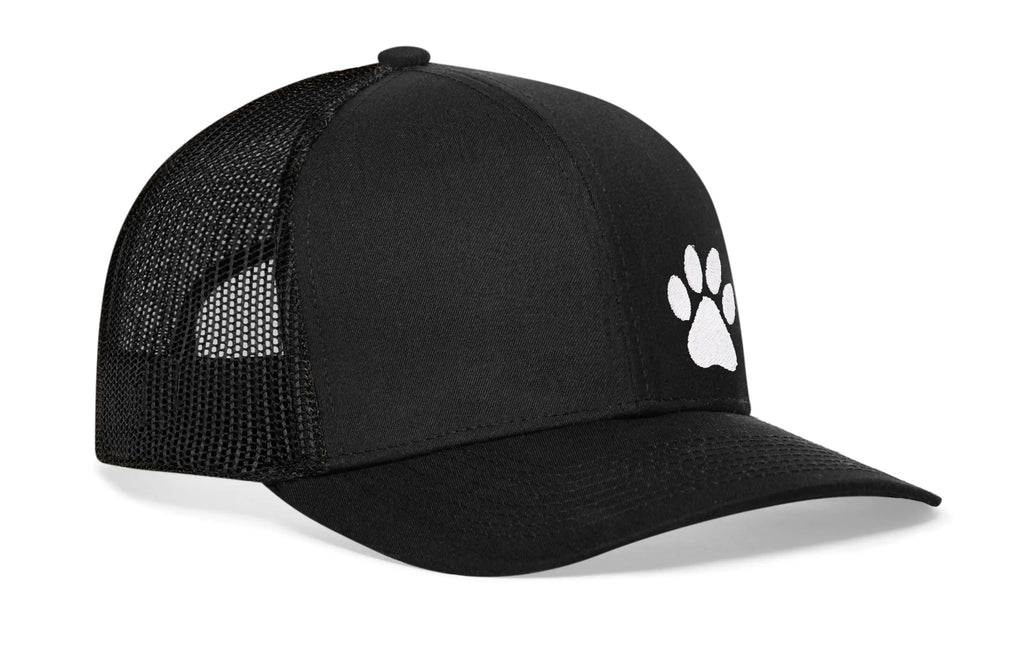 Paw Trucker Hat  |  Black Animal Print Snapback Haka Hat