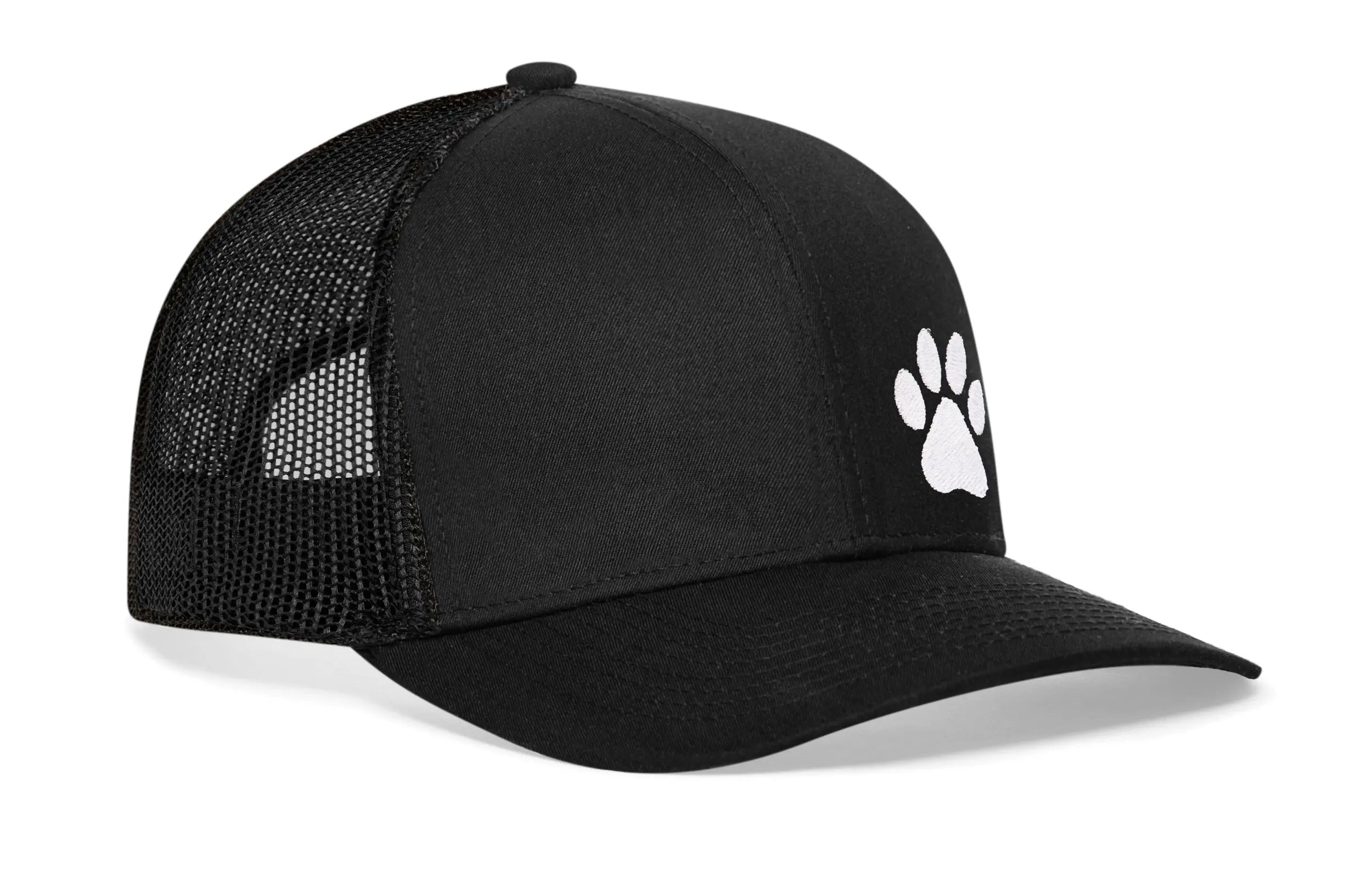 Paw Trucker Hat  |  Black Animal Print Snapback Haka Hat
