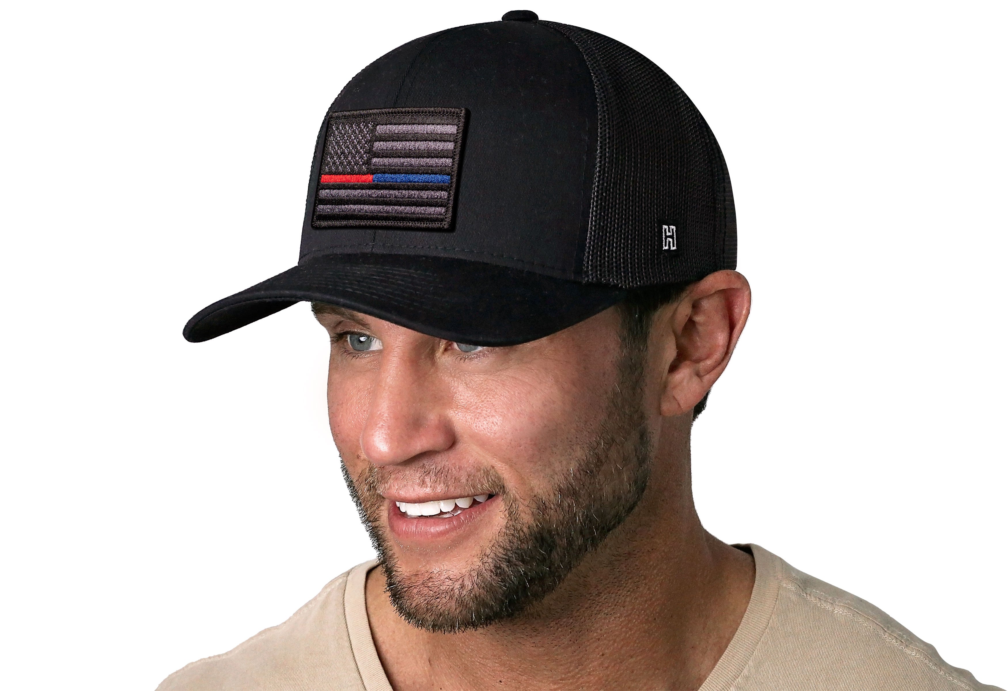 Thin Red and Blue Line Trucker Hat — Police and Fire Snapback Haka Hat