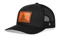 Don't Tread on Me Trucker Hat — Black Gadsden Leather Snapback Haka Hat