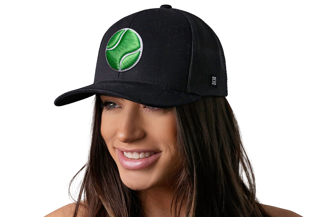 Tennis Trucker Hat — Black Tennis Ball Snapback Haka Hat
