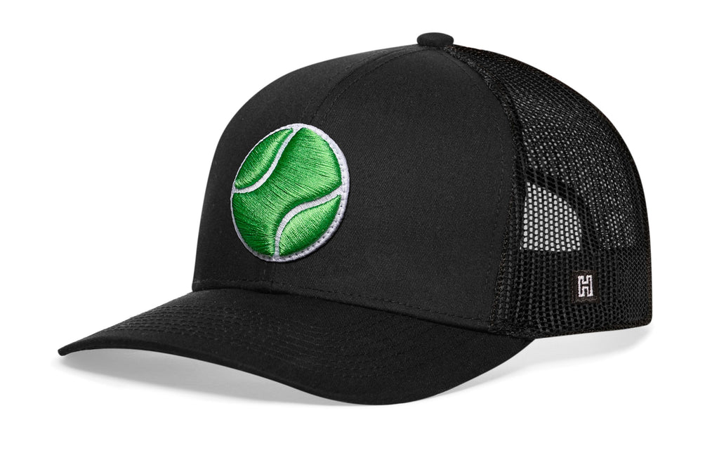 Tennis Trucker Hat — Black Tennis Ball Snapback Haka Hat