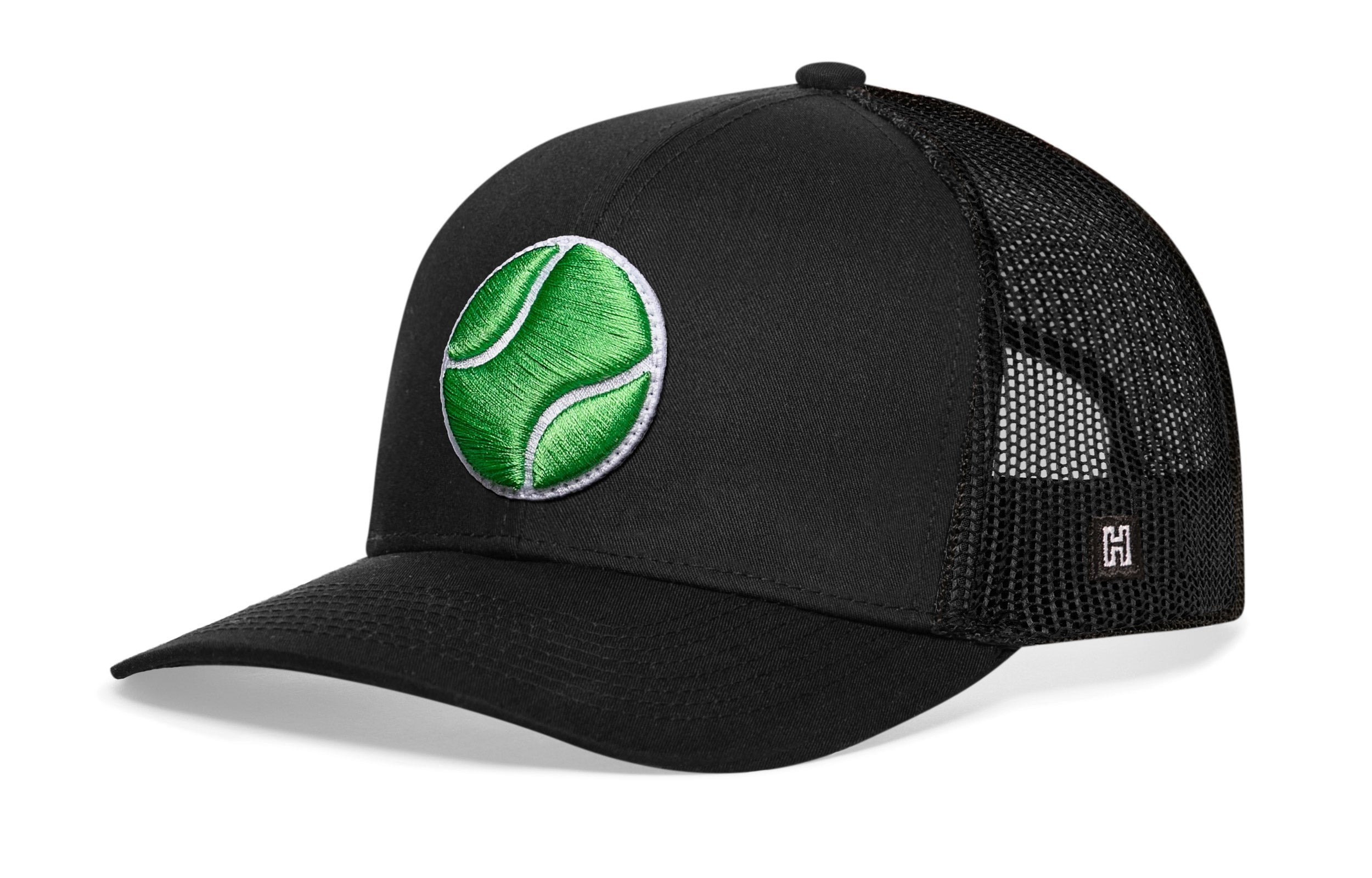 Tennis Trucker Hat — Black Tennis Ball Snapback Haka Hat