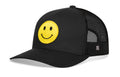Smiley Face Trucker Hat — Black Emoji Snapback Haka Hat
