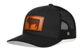 English Bulldog Trucker Hat Leather  |  Black Dog Snapback Haka Hat