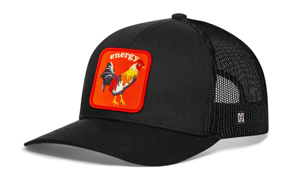 Rooster Energy Trucker Hat  |  Black Chicken Snapback Haka Hat