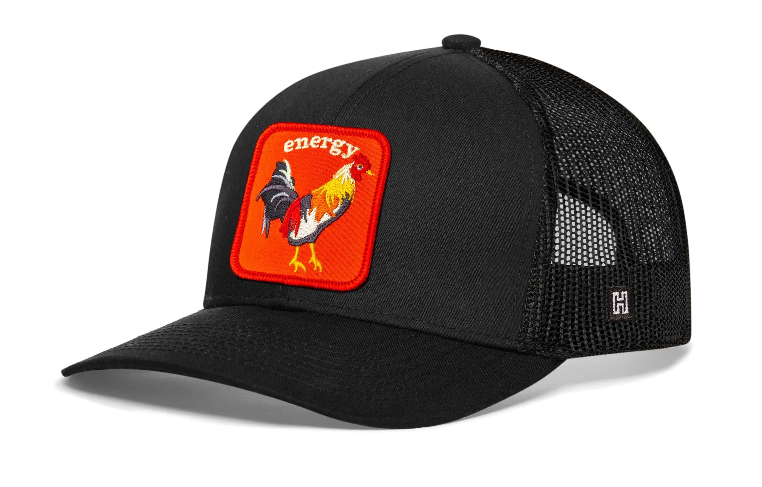 Rooster Energy Trucker Hat  |  Black Chicken Snapback Haka Hat