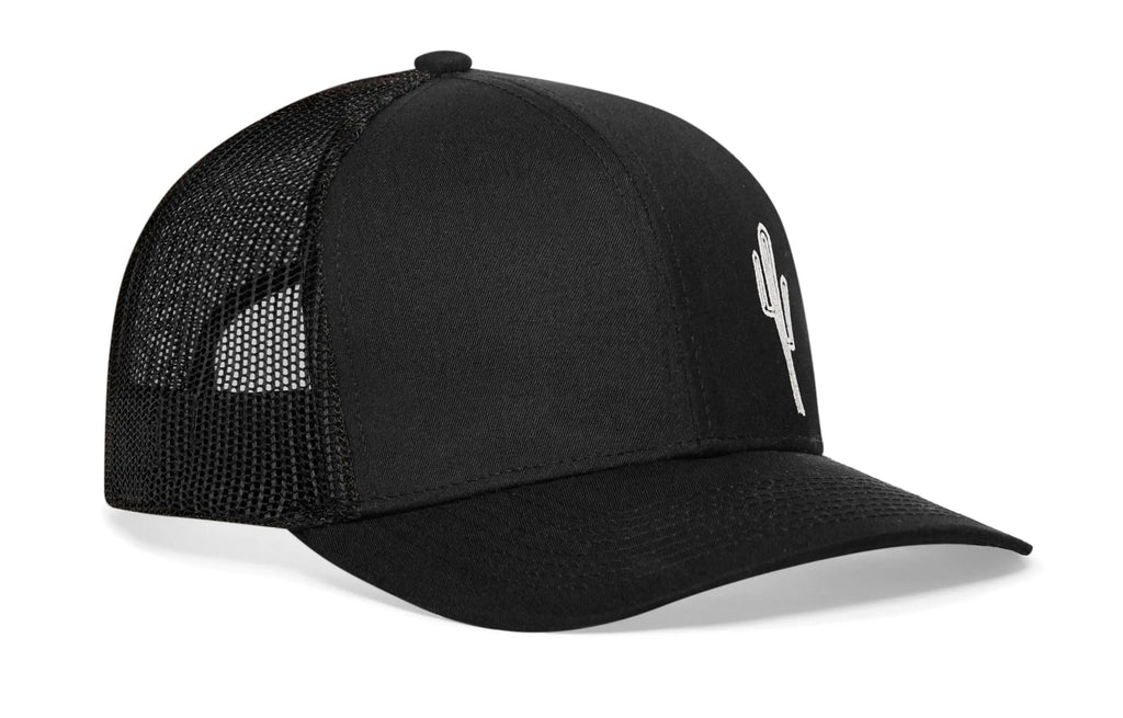 Cactus Trucker Hat  |  Black Cactus Snapback Haka Hat