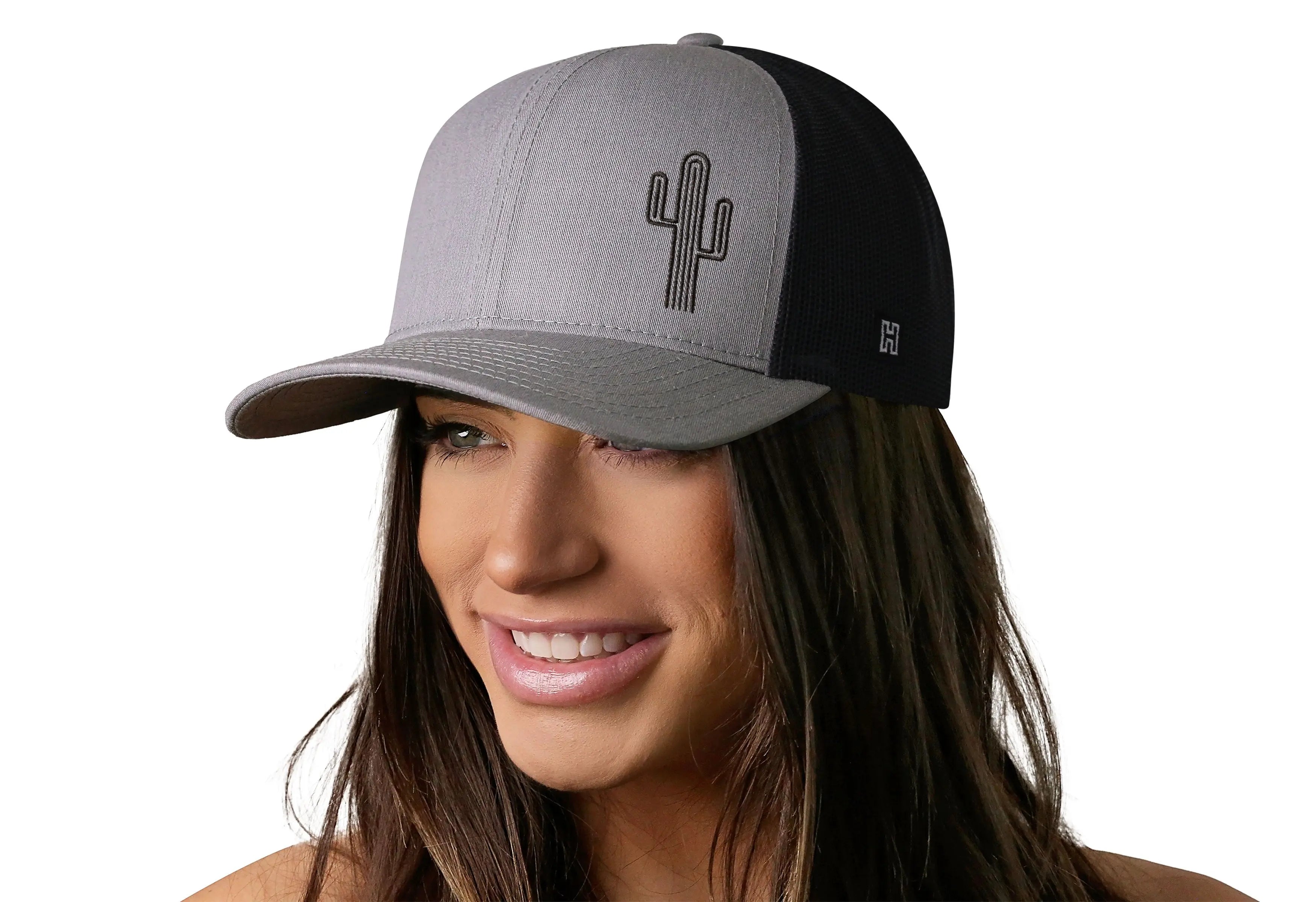 Cactus Trucker Hat  |  Gray-Black Cactus Snapback Haka Hat
