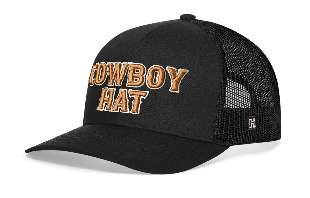 Cowboy Trucker Hat — Black Snapback Haka Hat