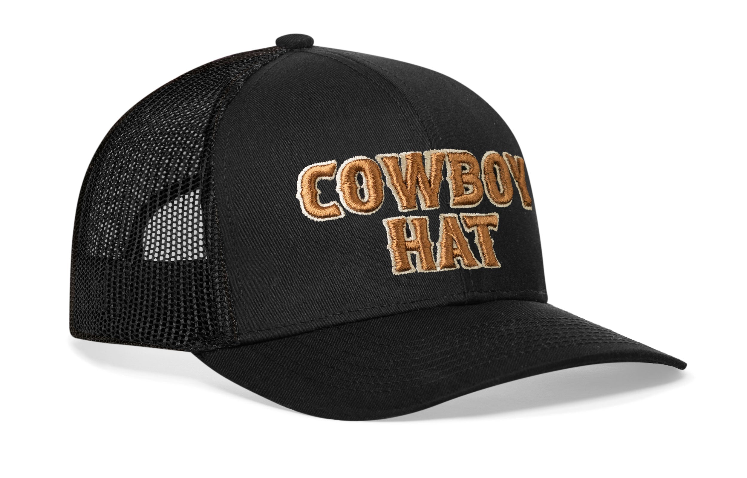 Cowboy Trucker Hat — Black Snapback Haka Hat