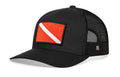Dive Flag Trucker Hat  |  Black Scuba Diving Snapback Haka Hat