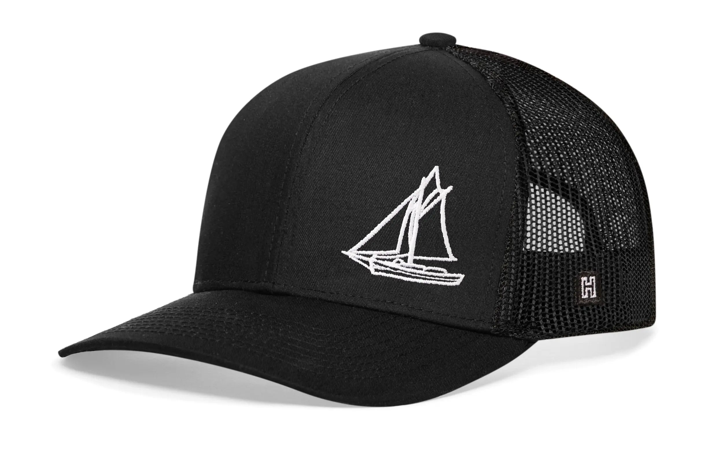 Sailboat Trucker Hat  |  Black  Snapback Haka Hat