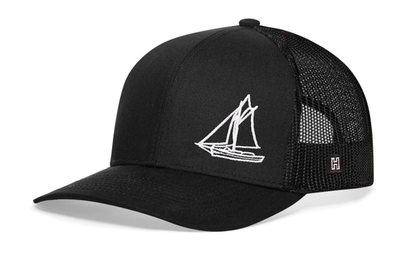 Sailboat Trucker Hat  |  Black  Snapback Haka Hat