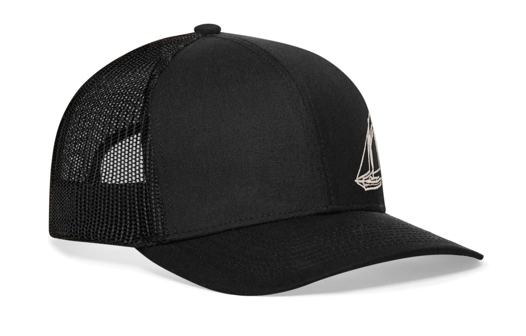 Sailboat Trucker Hat  |  Black  Snapback Haka Hat