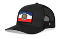 Utah Flag Trucker Hat — Black Snapback Haka Hat