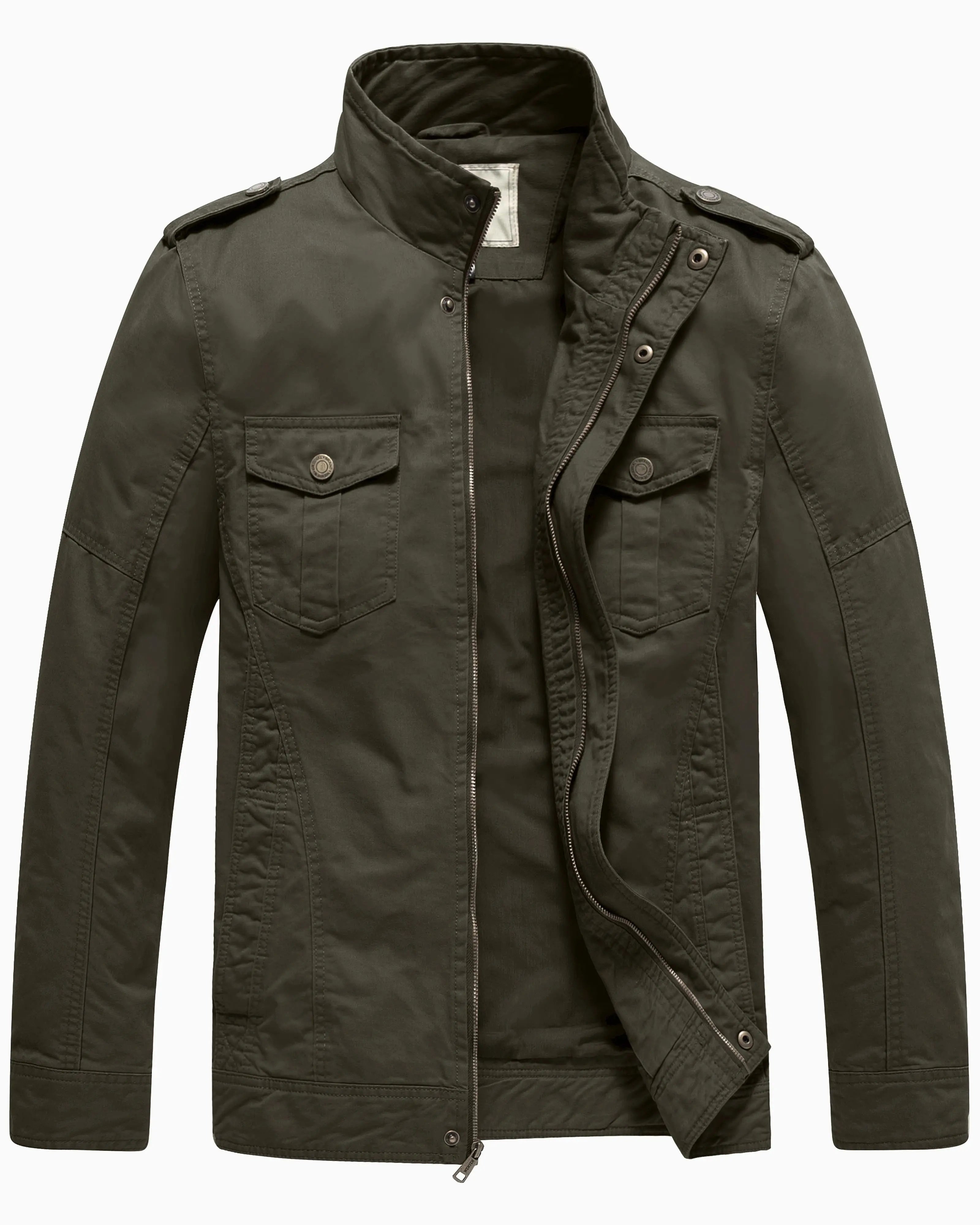 Men'S Spring Work Jacket Canvas Utility Jacket Green M